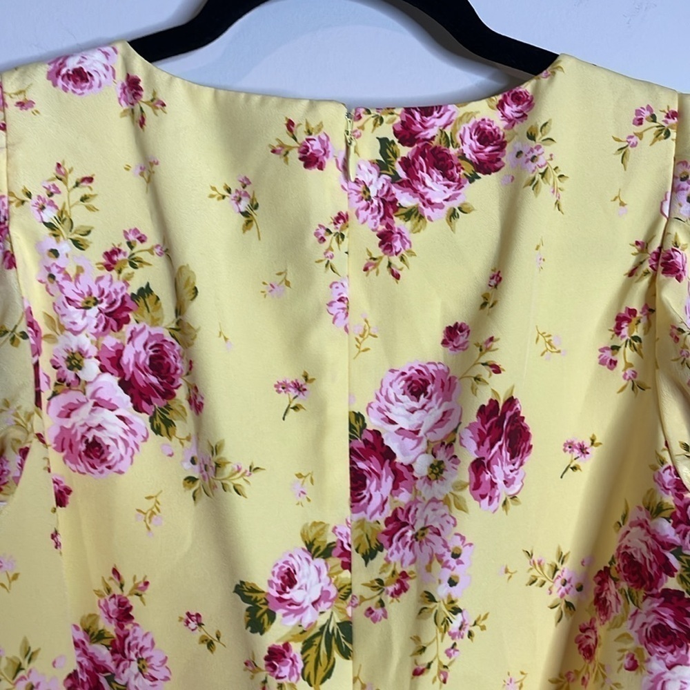 Likely | Mini Quinn Faux Wrap Puff Sleeve Dress in Snapdragon Size 0 - Picture 7 of 8